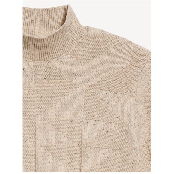 NWT Old Navy Mens Mock-Neck Neps Sweater XL Beige Textured Knit Pullover New - Picture 8 of 15